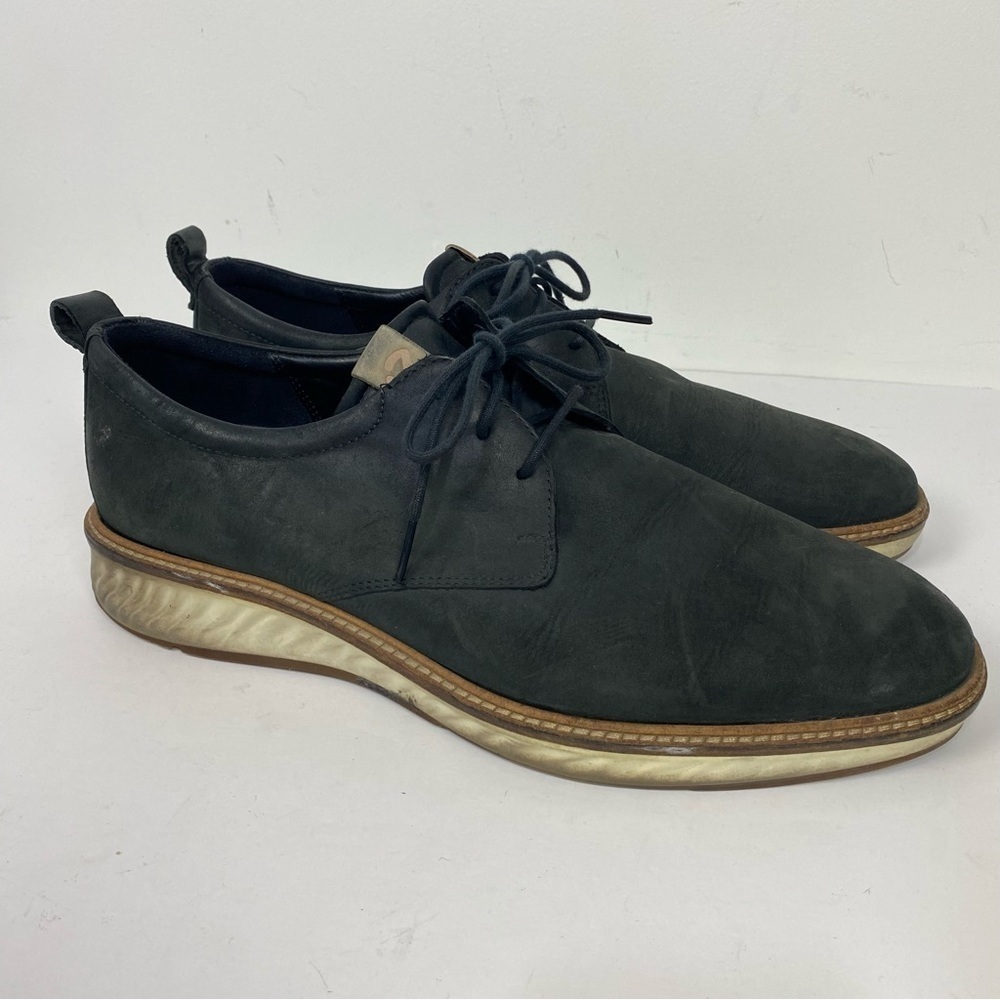 Ecco black derby slip on shoes